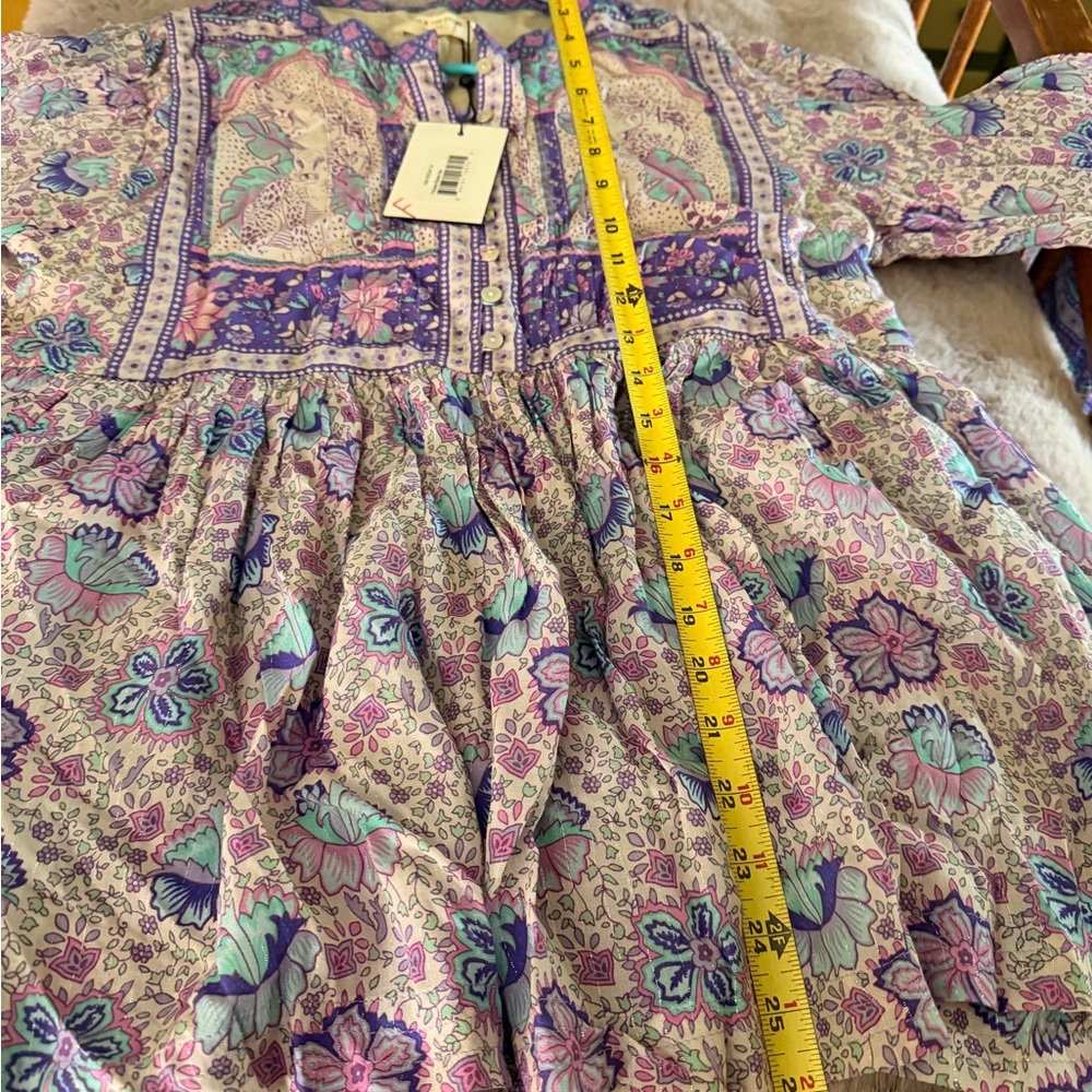 Spell Floral Lavender Peasant Tunic with Teal Accents - Picture 8 of 8